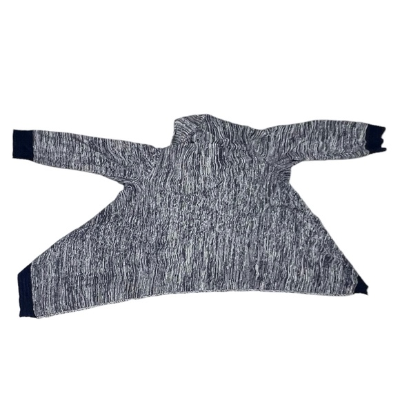 DKNY PURE BLUE AND WHITE OPEN KNIT CARDIGAN ASYMMETRICAL HEM SPACE DYE - Picture 10 of 15